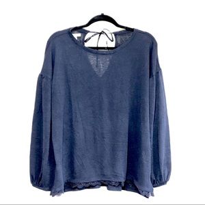 Maurices Navy Lace Trim Top